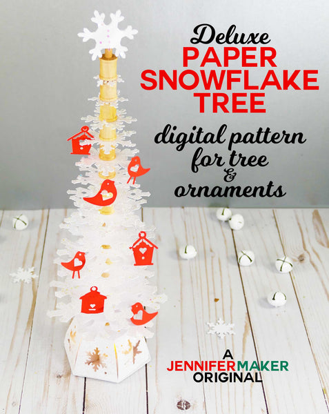 Deluxe Paper Snowflake Christmas Tree Luminary Pattern and SVG Cut Files